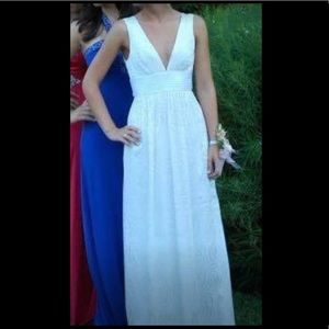 BCBG White ivory long dress